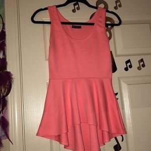 baby pink peplum tank top